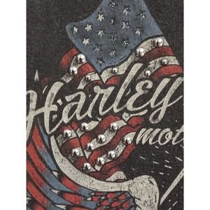 Harley Davidson Motor Cycles Womans Tank Top Black Intricate Size Large Bling